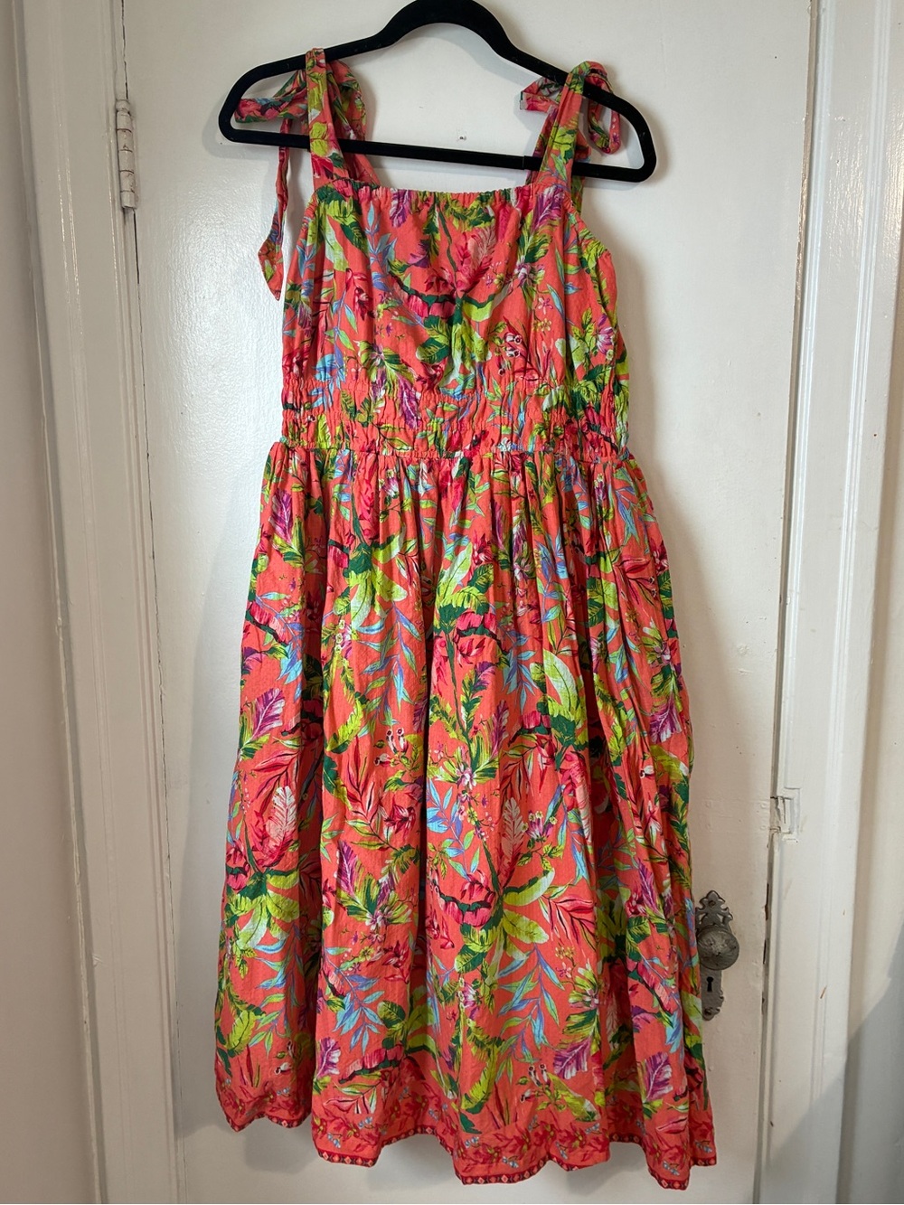 Lands End Cotton Floral A Lined Dress